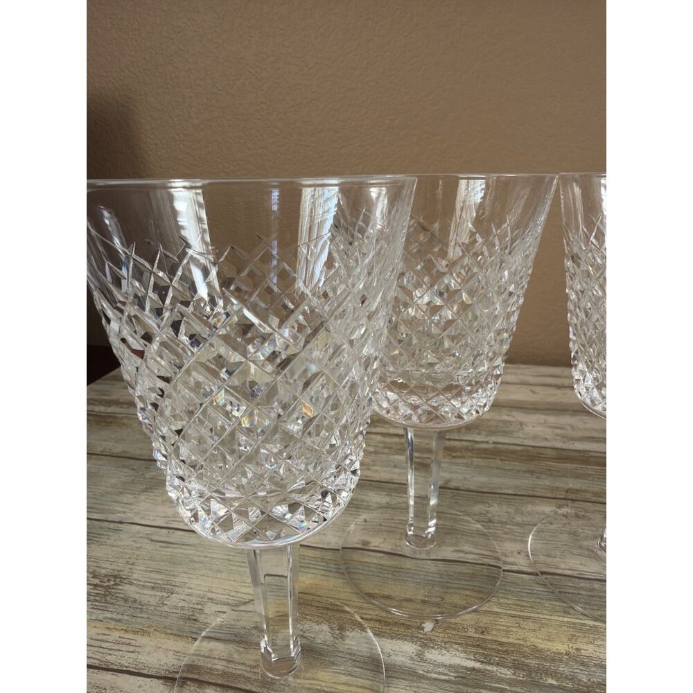 Set of 6 Waterford Crystal ALANA 7" Water Goblets Gothic Mark Vintage - Picture 4 of 16